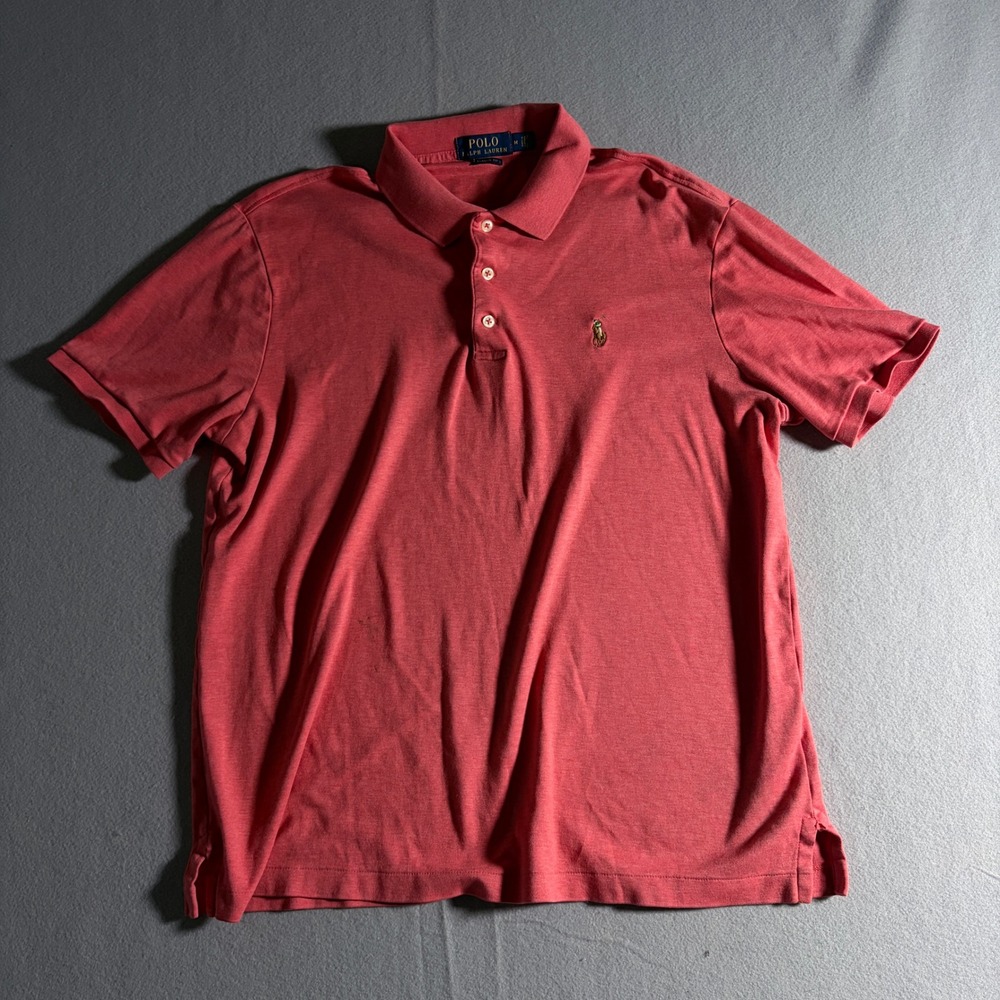 Polo Ralph Lauren Mens Classic Fit Short Sleeve Polo Shirt Red Heather Medium